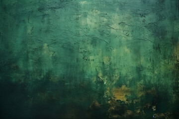 Green and dark concrete wall texture, background. Watercolor, wash, natural tones of nature. Echo background - obrazy, fototapety, plakaty