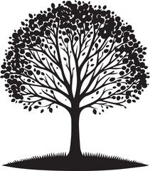 Naklejka premium Tree silhouette editable vector illustration for logo icon isolated over white background