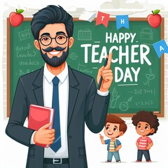 International day of teachers poster template, Generative Ai