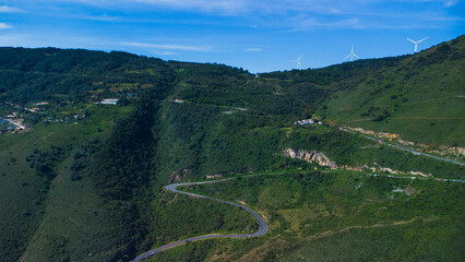 landscape with mountains and blue sky