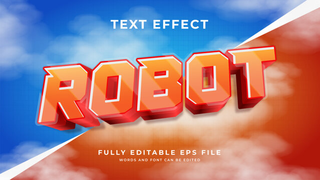 Editable vector robot text effect