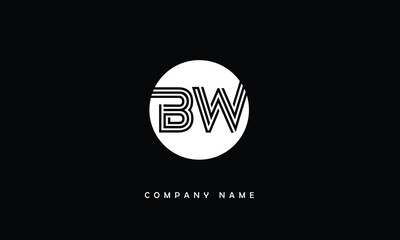 BW, WB, B, W Abstract Letters Logo Monogram