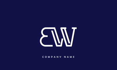 Fototapeta na wymiar BW, WB, B, W Abstract Letters Logo Monogram