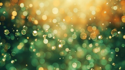 Dancing Lights: A Luminous Symphony of Bokeh Bubbles Poster or Sign with Open Empty Copy Space for Text 
