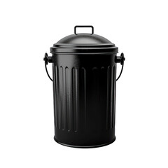 Black dust bin - waste treatment and environmental protection on transparent background