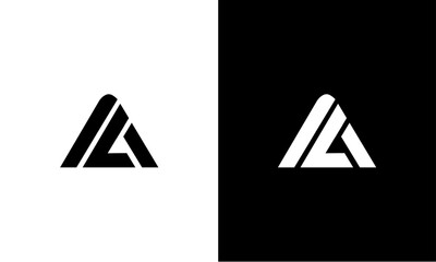 A L initial line triangle logo - obrazy, fototapety, plakaty