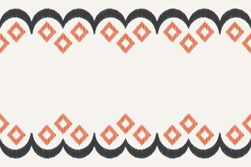 Ethnic Ikat fabric pattern geometric style.African Ikat embroidery Ethnic oriental pattern brown cream background. Abstract,vector,illustration.Texture,clothing,frame,decoration,motif,carpet.