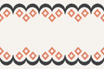Ethnic Ikat fabric pattern geometric style.African Ikat embroidery Ethnic oriental pattern brown cream background. Abstract,vector,illustration.Texture,clothing,frame,decoration,motif,carpet.