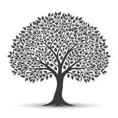 simple graphic of a tree - logo template on white background