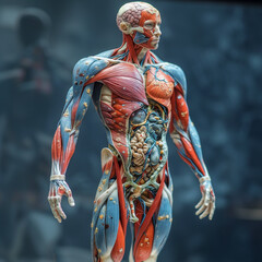 Anatomy of the Human Body with muscles, organs, nerves