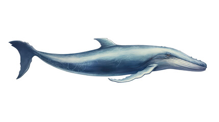 Blue Whale - largest mammal on earth on transparent background