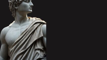 Obraz premium Stoicism: A Modern Renaissance of Philosophical Contemplation, Thought, and Ancient Greek Statue History, Stoic Copy Space