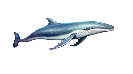 Obraz premium Blue Whale - largest mammal on earth on transparent background