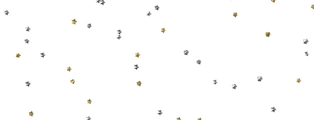 Celestial Cascades: 3D Illustration Conjures a Rainfall of Gold Stars