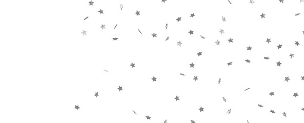 sparkles silver stars on white background with text place- Image