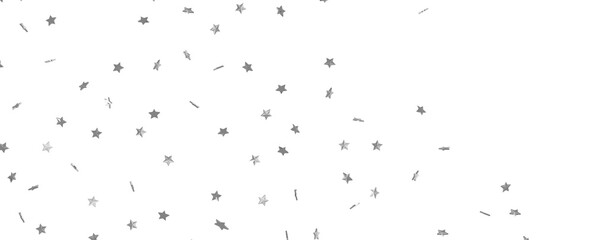 sparkles silver stars on white background with text place- Image