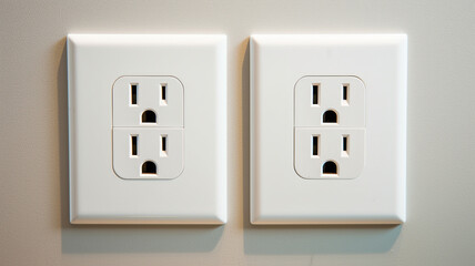 white electric socket with two white wall