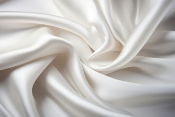 Obraz premium Elegant crumpled white silk fabric background luxury design with sophisticated texture