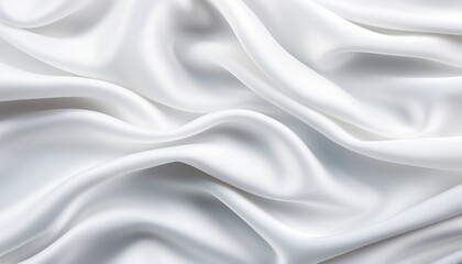 Obraz premium Luxurious closeup of slightly crumpled white silk fabric with elegant texture for background design