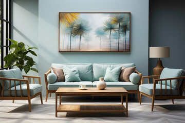 Transform your living space into a haven of calm with light blue and aqua sofas. 