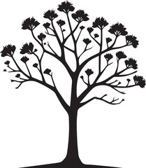 Tree silhouette editable vector illustration for logo icon isolated over white background