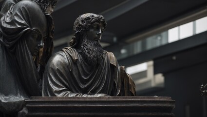 Fototapeta premium Metal Stoic: Forged in Resilience and Philosophical Strength, Stoicism, Generative Al