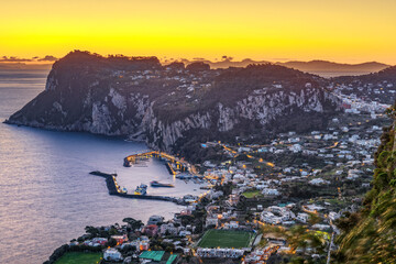 Capri, Italy aerial view with Marina Grande