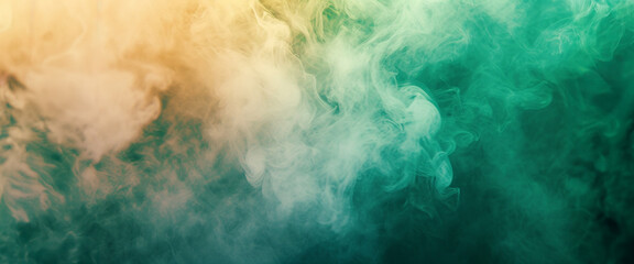 Colorful smoke aesthetic minimalism background. Pastel green colored fumes seamless background....