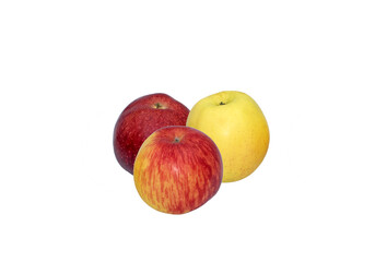 Different color of three apple varieties that symbolize the diversity