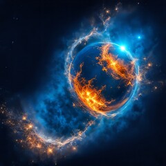 fiery explosion of space
