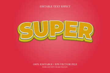 Super, editable 3d text effect for vector illustration 