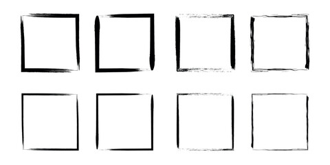 Set of vector Grunge frames illustration on transparent background.