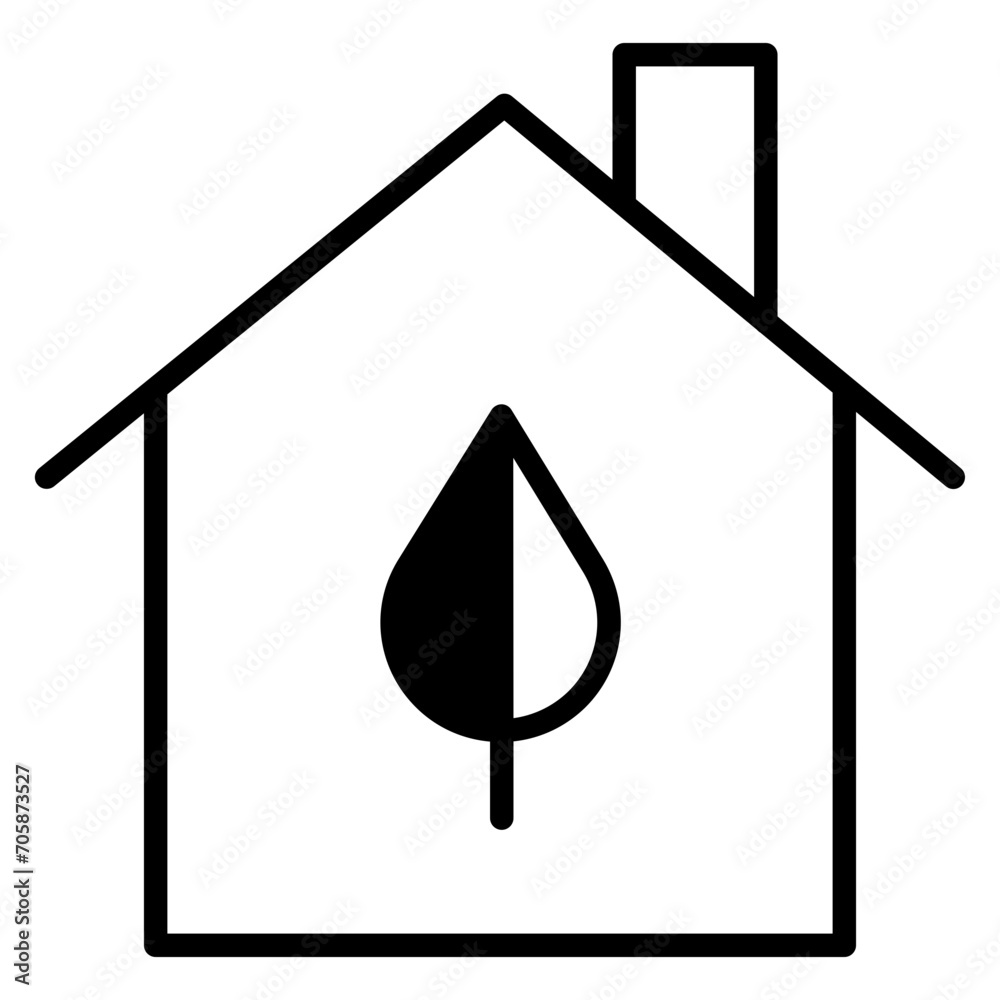 Poster  Eco Home solid glyph icon