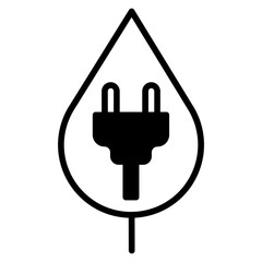  Water energy solid glyph icon