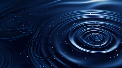 A futuristic banner with water rings and ripples on a dark blue background