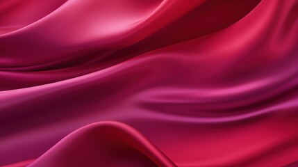 Obraz premium Red purple silk satin background, Shiny fabric with wavy soft pleats, Beautiful fabric background with empty space for your product and design, generative ai