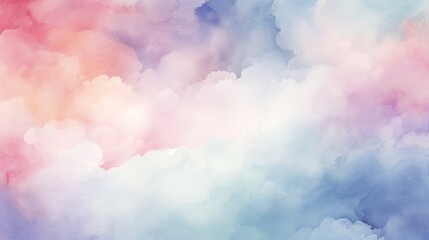 Obraz na płótnie Canvas Watercolor pastel cloud texture background, abstraction, Clouds, clouds, watercolor painting, children's wallpaper, modern art, prints, wallpapers, generative ai