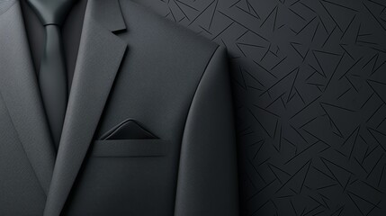 Abstract business background with a black suit and place for text. AI generative