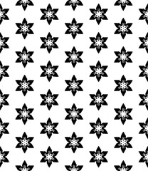 Fototapeta premium Black seamless abstract pattern. Overlay for background and backdrop. Ornamental design. PNG graphic illustration with transparent background.