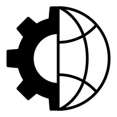 Human mind Globe solid glyph icon