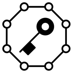 Dollar Key solid glyph icon