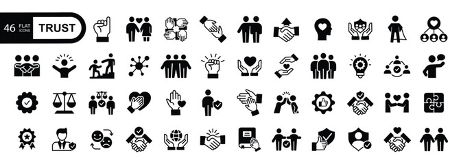 Trust icon set. Flat style icons pack. Vector illustration. © AP Stock