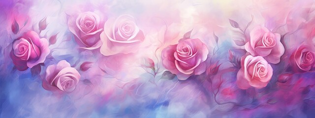 Abstract rose painting background with copy space. Valentin's day. Love concept