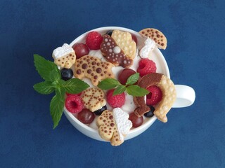 Das Dessert mit Glücksbringern