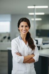 Young Doctor Standing in Medical Office, Looking at Camera