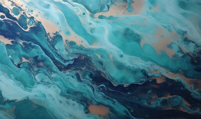 Marble texture with turquoise golden streaks of veins