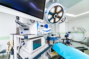 Modern technologies surgery ward. Emergency hospital sterile room.