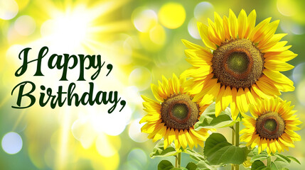 Sunflower Sunshine: Bright sunflowers arranged to bring a burst of sunshine and happiness for a delightful birthday wish for 