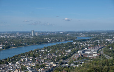 Fototapeta na wymiar Panoramic view of the city and river in Germany