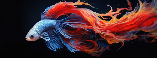 Fototapeta premium Beauty fantasy fighting fish art